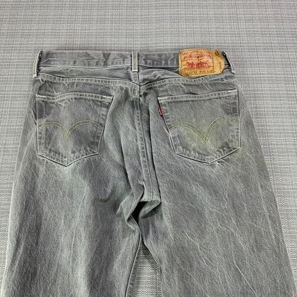 Levis 501XX Jeans Mens 36x30 tag actual 34x27 Straight Fit Grey Button Fly - Picture 8 of 13